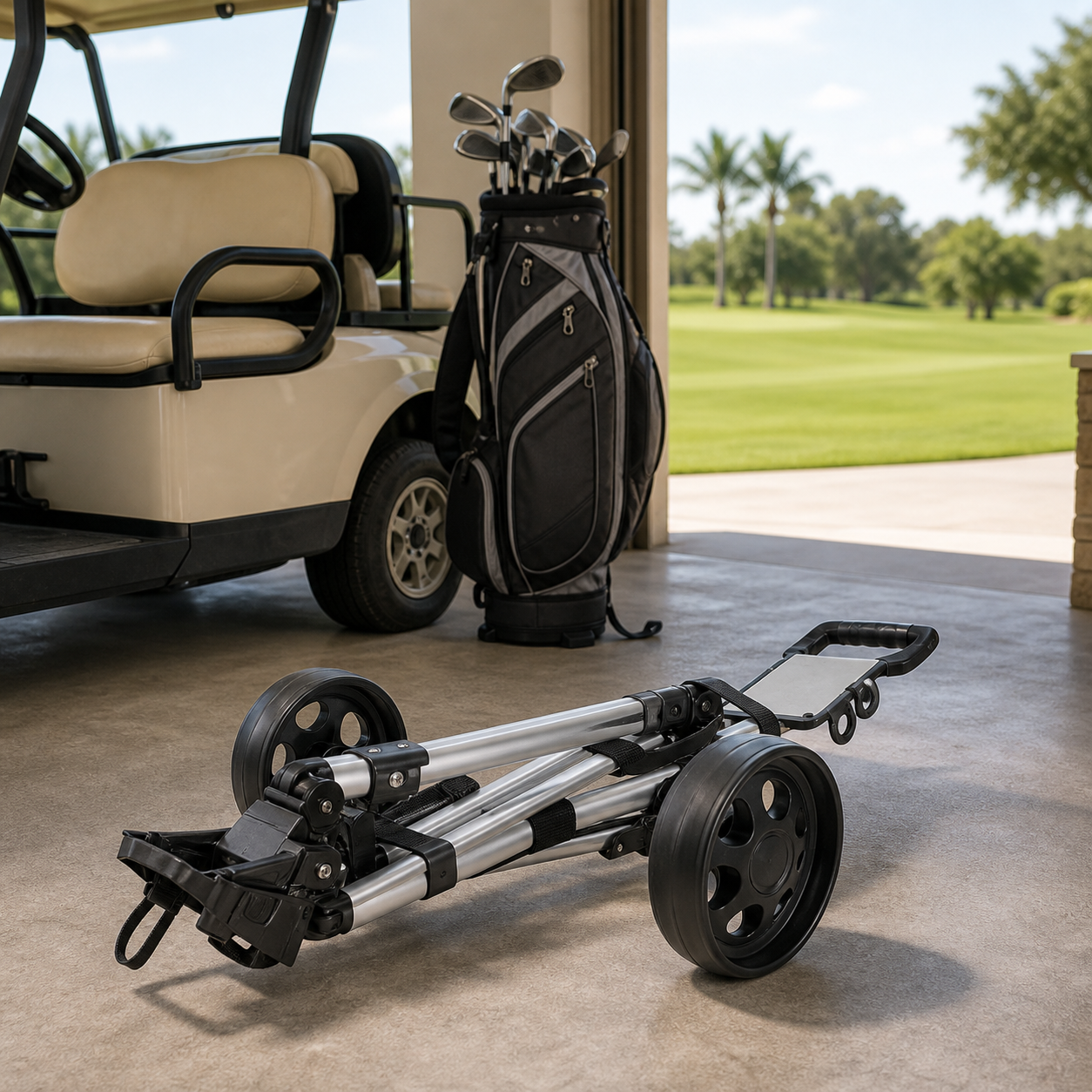 Cubnova Three-Wheel Golf Bag Cart